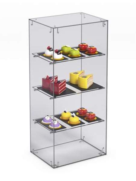 Витрина "СЛАДОСТЬ" №6А-О для выпечки настольная с прямыми полками без дверки, Акрил