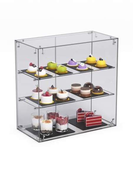 Витрина "СЛАДОСТЬ" №8А для выпечки настольная с прямыми полками, Акрил
