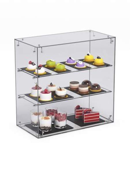 Витрина "СЛАДОСТЬ" №8А-О для выпечки настольная с прямыми полками без дверок, Акрил