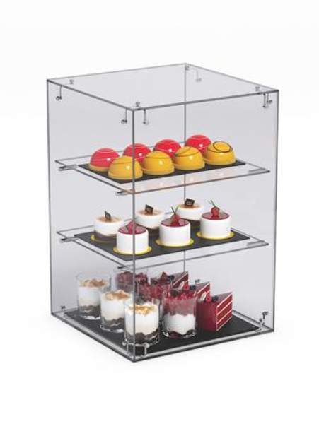 Витрина "СЛАДОСТЬ" №9А-О для выпечки настольная с прямыми полками без дверки, Акрил