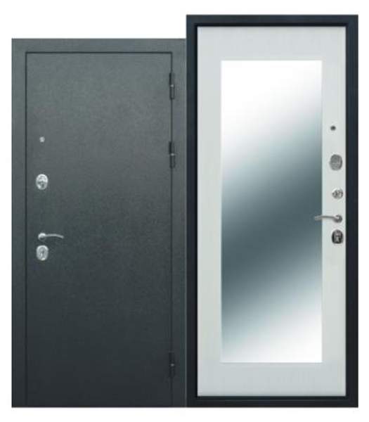 Входная дверь 10 см ТОЛСТЯК Серебро Зеркало MAXI