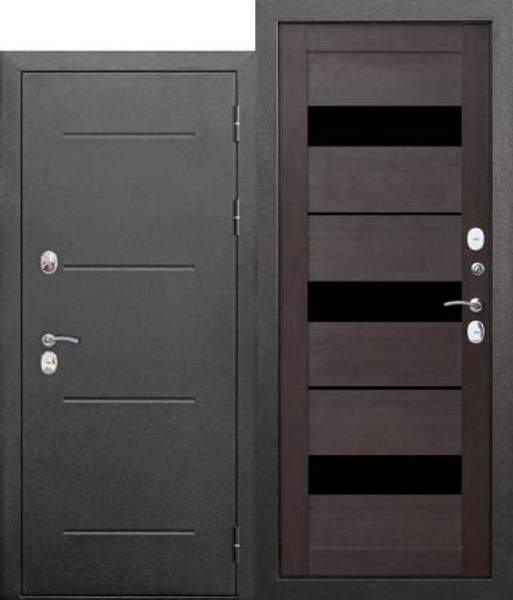 Входная дверь 11 см ISOTERMA (Изотерма) Серебро Темный кипарис Царга 2050х960 правая