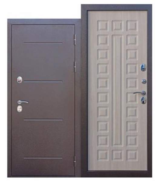 Входная дверь 11 см ISOTERMA Медный антик Лиственница мокко