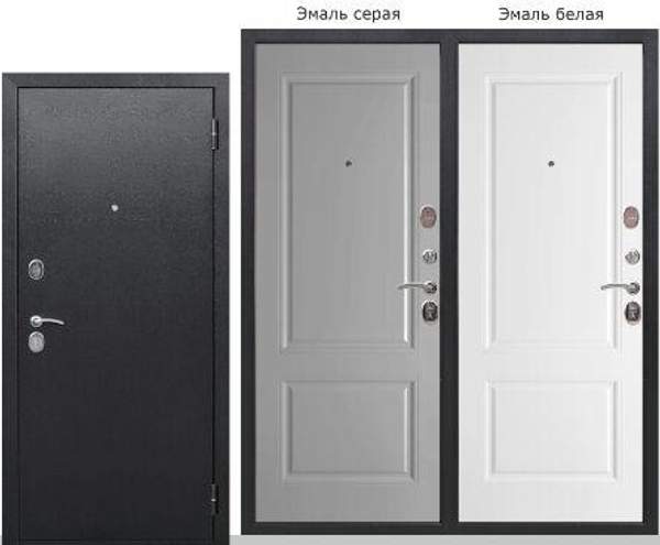 Входная дверь ГАРДА СЕРЕБРО ЭМАЛЬ СЕРАЯ / ЭМАЛЬ БЕЛАЯ