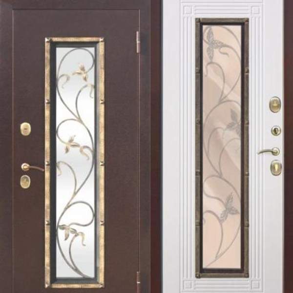 Входная дверь Плющ белый ясень