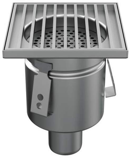 Vm150/50V1 Трап MINI из нержавеющей стали, с щелевой решеткой, вертикальный, DN50