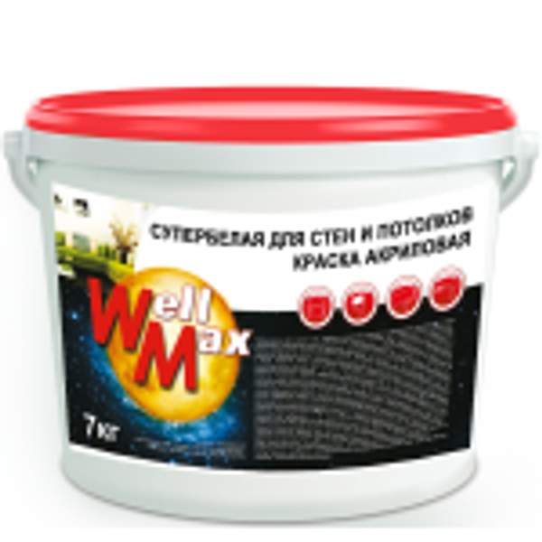 Водоэмульсионная краска Well Max стен и потолков 14кг