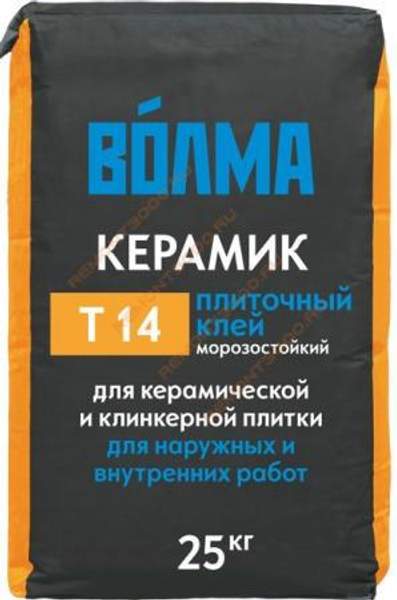 ВОЛМА Керамик клей плиточный морозостойкий (25кг) / ВОЛМА Т14 Керамик плиточный клей для плитки морозостойкий (25кг)
