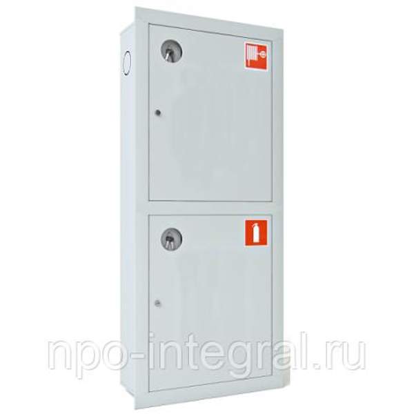 Встраиваемый закрытый пожарный шкаф ШПК-320 ВЗБ белый