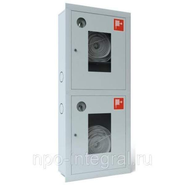 Встроенный открытый пожарный шкаф ШПК-320 ВОБ белый
