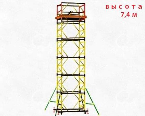 Вышка тура S-пл. 1,6х0,8м. Высота общая 7,4 м.