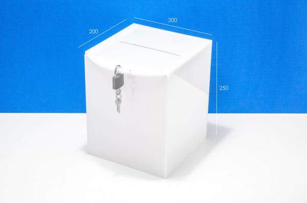 Ящик для анкет А5 200х200х250 4мм молочный мон ПК