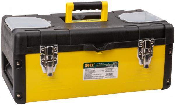 Ящик для инструмента пластиковый 18 дюймов 45х24х20 см Металлические замки Стальные стенки FIT 65592