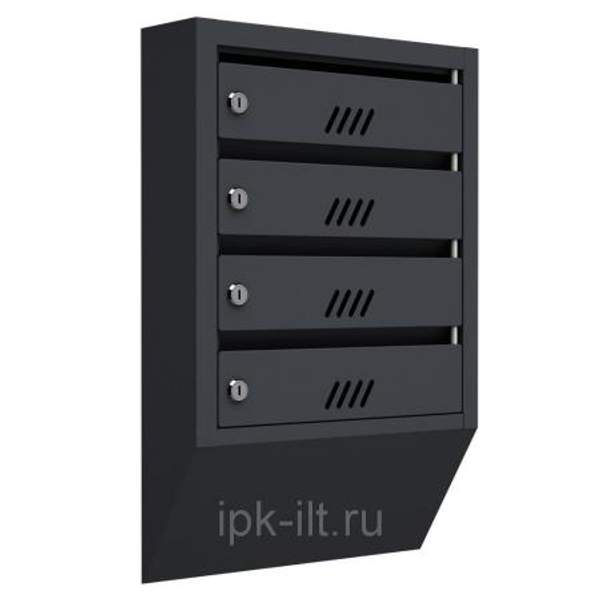 Ящики для почты на 4 секции для подъезда Монацит