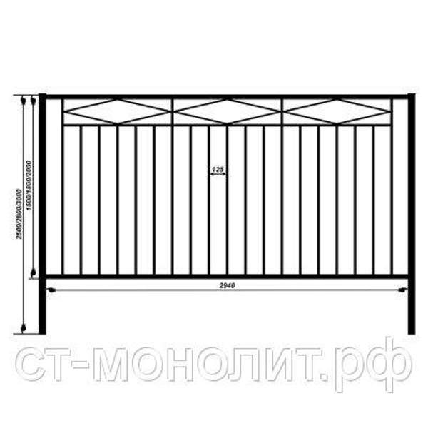 Заборная секция ЗМ-9
