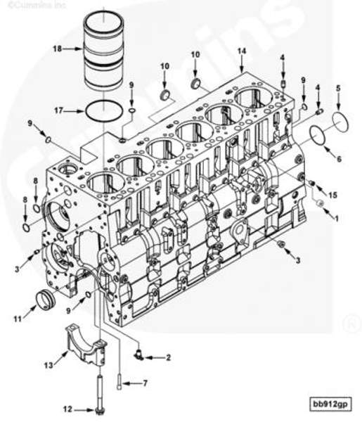 Заглушка распредвала (в блок) Cummins 6CT ISLe 3901969