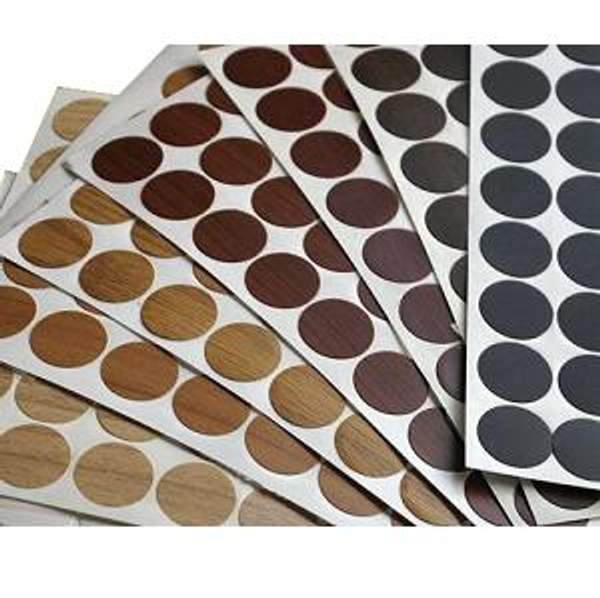 Заглушка самоклеящаяся для евровинта, вишня темная (50шт)