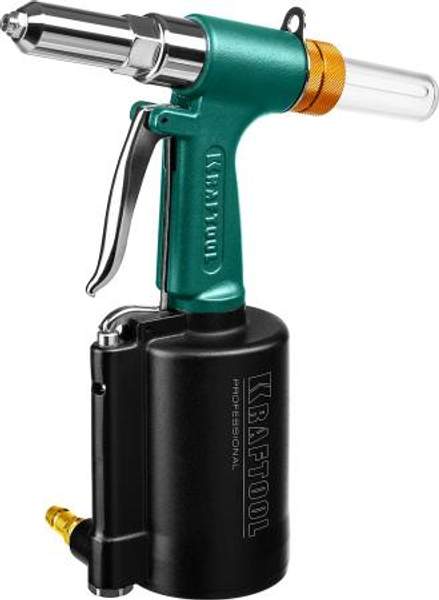 Заклепочник пневматический для заклёпок из алюминия, стали, нерж. стали, d=2,4 / 3,2 / 4,0 / 4,8 / 6,4 мм KRAFTOOL 31185