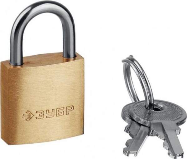 Замок навесной ЗУБР ПРОФЕССИОНАЛ мини, латунный корпус, 25мм, [37130-25_z01]