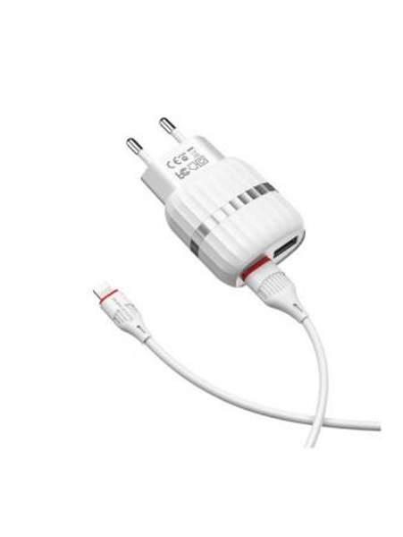 Зарядное устройство для телефона Borofone BA24A/2 USB/2.1A/кабель Apple/ 8 pin/зарядка на телефон Hoco