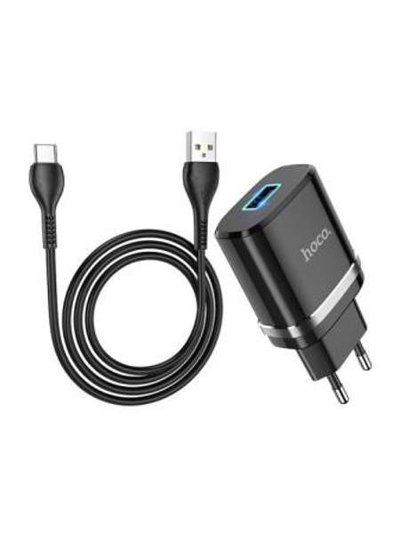 Зарядное устройство для телефона/ HOCO N1 1USB 2.4A/ кабель Type-C/зарядка Android/Андроид/ type c Hoco
