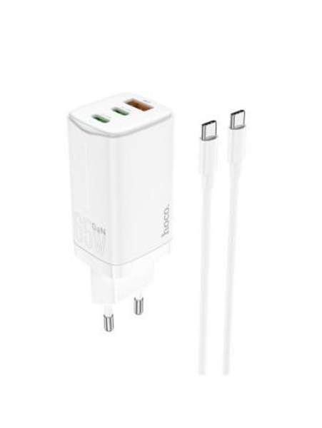 Зарядное устройство для телефона/HOCO N16/1USB2Type-C/3 A/QC3.0/кабель Type-C/андроид/для смартфона Hoco