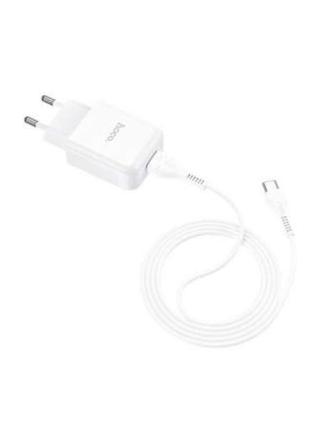 Зарядное устройство для телефона/ HOCO N2 1USB 2.1A/ кабель Type-C/зарядка Android/Андроид/ type c Hoco