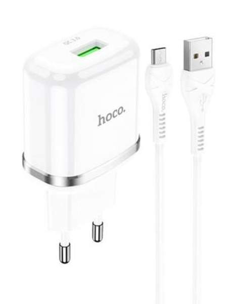 Зарядное устройство для телефона/ HOCO N31USB 3A /QC3.0/кабель micro usb/ Android/андроид Hoco