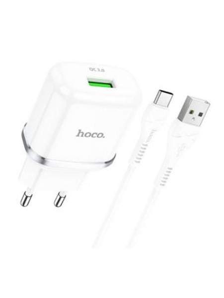 Зарядное устройство для телефона/ HOCO N31USB 3A/QC3.0/кабель Type-C/андроид/Android/для смартфона Hoco