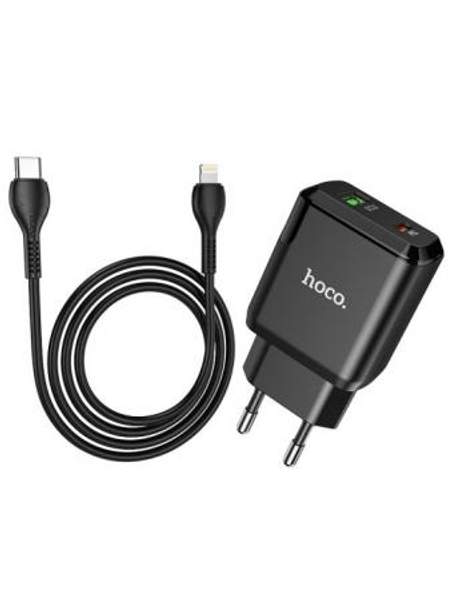 Зарядное устройство для телефона/ HOCO N51USB1Type-C3A /PD20W+QC3.0/кабель Type-C на Lightning Hoco