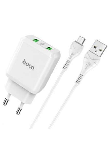 Зарядное устройство для телефона/HOCO N6/2 USB/3 A/QC 3.0/кабель micro usb/Android/для смартфона Hoco