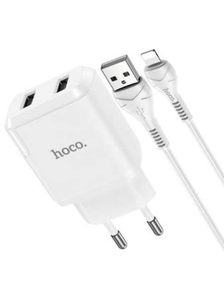 Зарядное устройство для телефона/HOCO N7/2 USB/2.1 A/кабель Lightning/айфон/iPhone/для смартфона Hoco