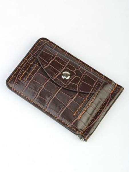 Зажим для денег мужской, Orif, на застежке магните, с дополнительным внешним отделением на застежке кнопке, с