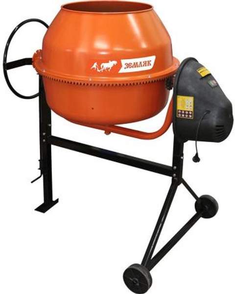 ЗЕМЛЯК бетономешалка 0,6кВт 160л / ЗЕМЛЯК бетоносмеситель для производства растворов 600Вт 160л