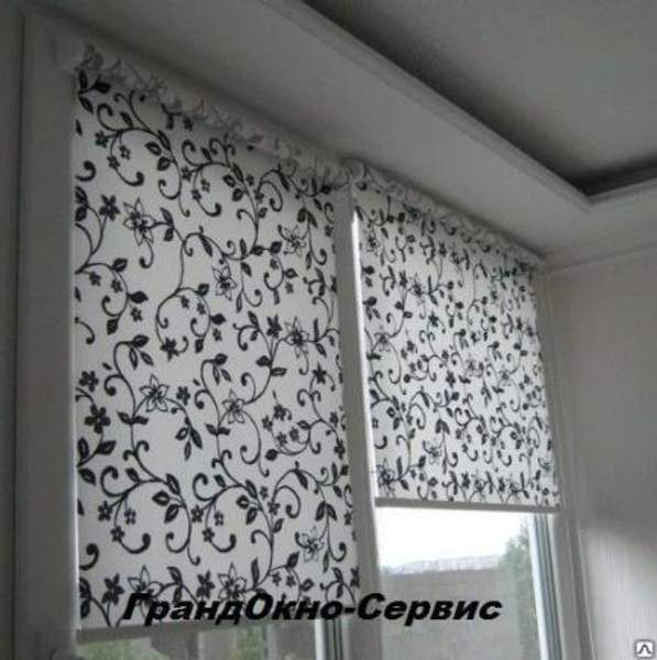 Жалюзи рулонные для спальни черно-белые