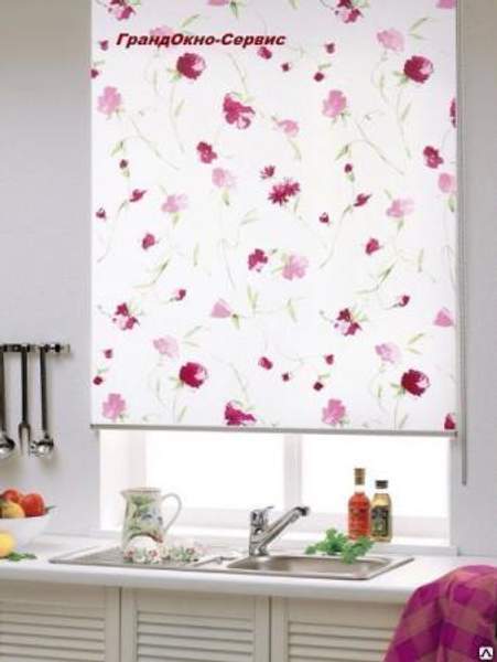 Жалюзи рулонные тканевые для кухни с креплением на стену
