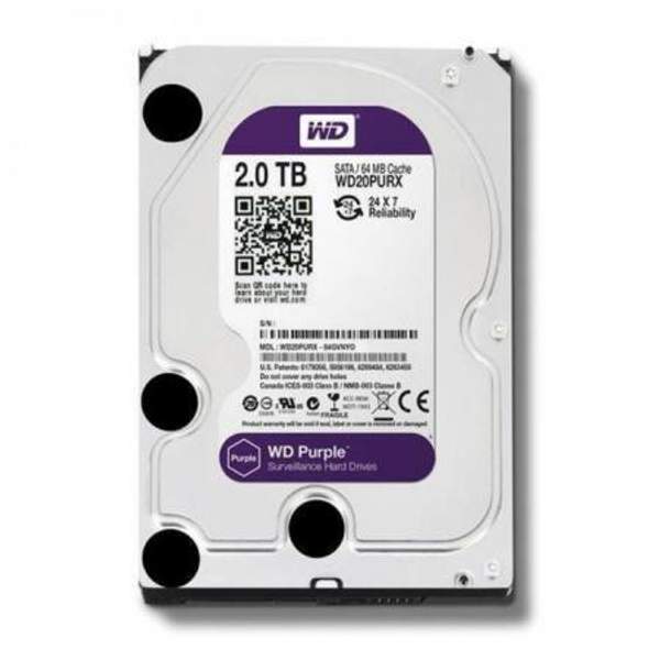 Жесткий диск WD Purple WD20PURZ, 2ТБ, HDD, SATA III, 3.5"