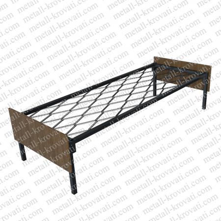 Кровать металлическая одноярусная со спинками из ЛДСП, сетка прокатная пружина "ДКП-1" — фото 5