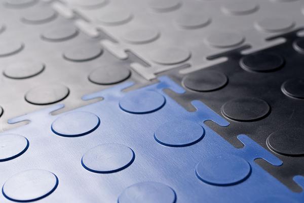 Модульная плитка ПВХ " Монета - 7 мм" покрытие для пола автосервиса