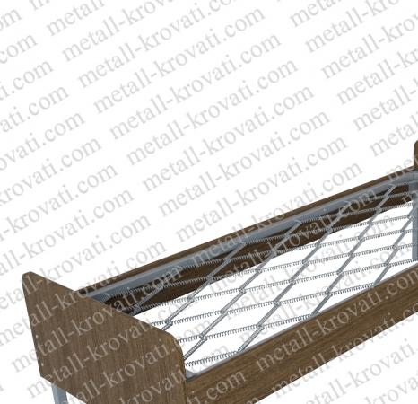 Кровать металлическая одноярусная со спинками и царгами из ЛДСП, "ДКП- 5"