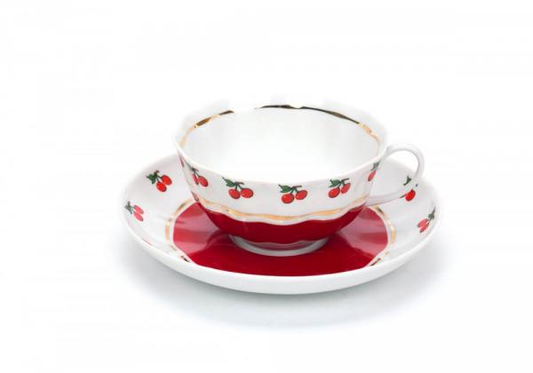 Чайный сервиз фарфоровый 15 предметов "Брусничка" — фото 3