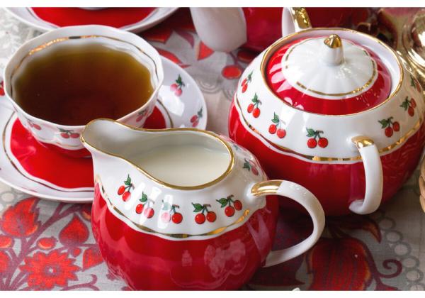 Чайный сервиз фарфоровый 15 предметов "Брусничка" — фото 5