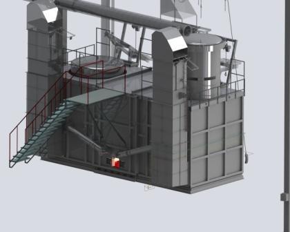 Современные полуавтоматические,                  двух камерные (двух ретортные)                  углевыжигательные печи,