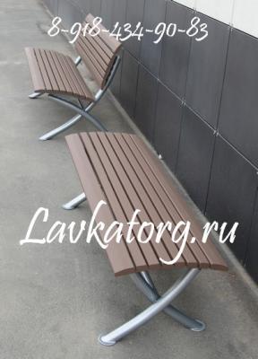 Скамейки из лиственницы на стальных опорах СТк40л-1. 8. — фото 2