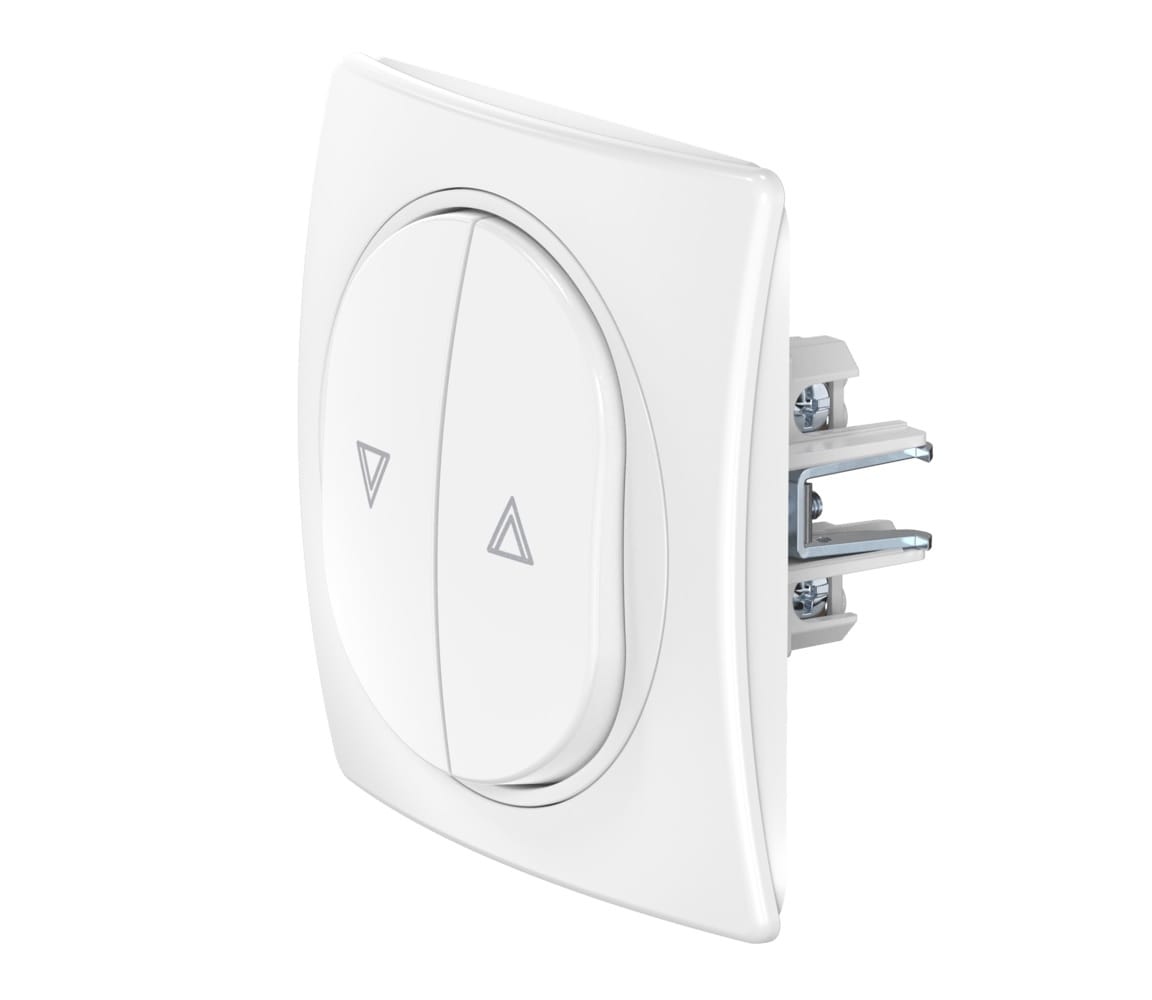 Выключатель скрытой установки одноклавишный CADUCEUS ALING EON с узкой клавишей, 10АХ, 250В~, механизм