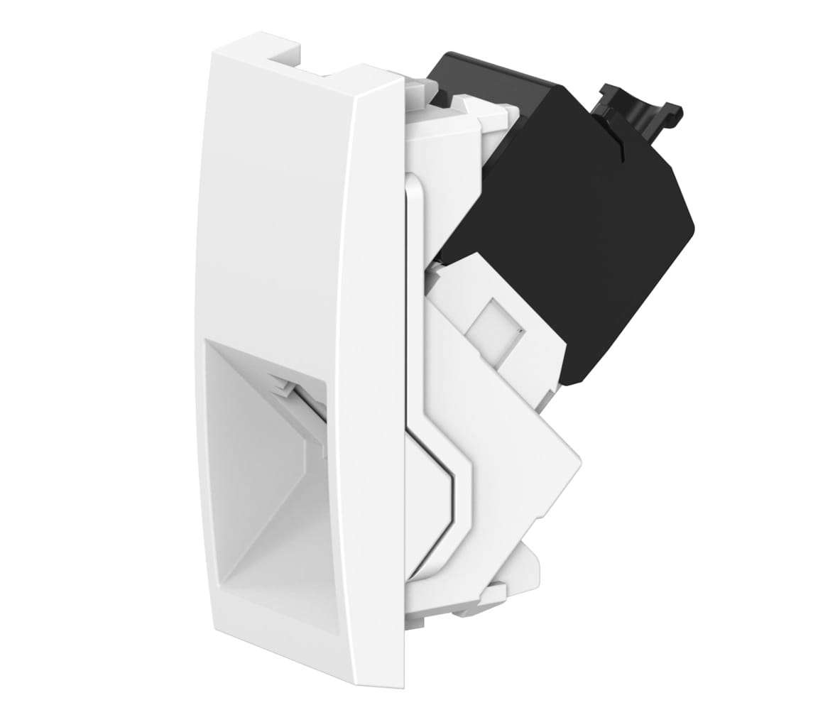 Розетка CADUCEUS ALING MODE компьютерная, с модулем Keystone RJ45 8P8C cat.6, FTP, модульная, встраиваемая, механизм