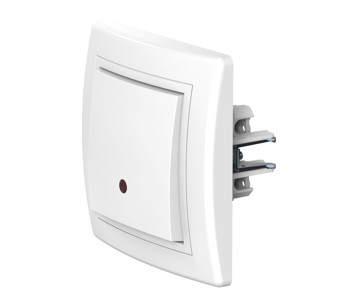 Выключатель скрытой установки CADUCEUS ALING PRESTIGE одноклавишный, с индикацией, 10АХ, 250В~