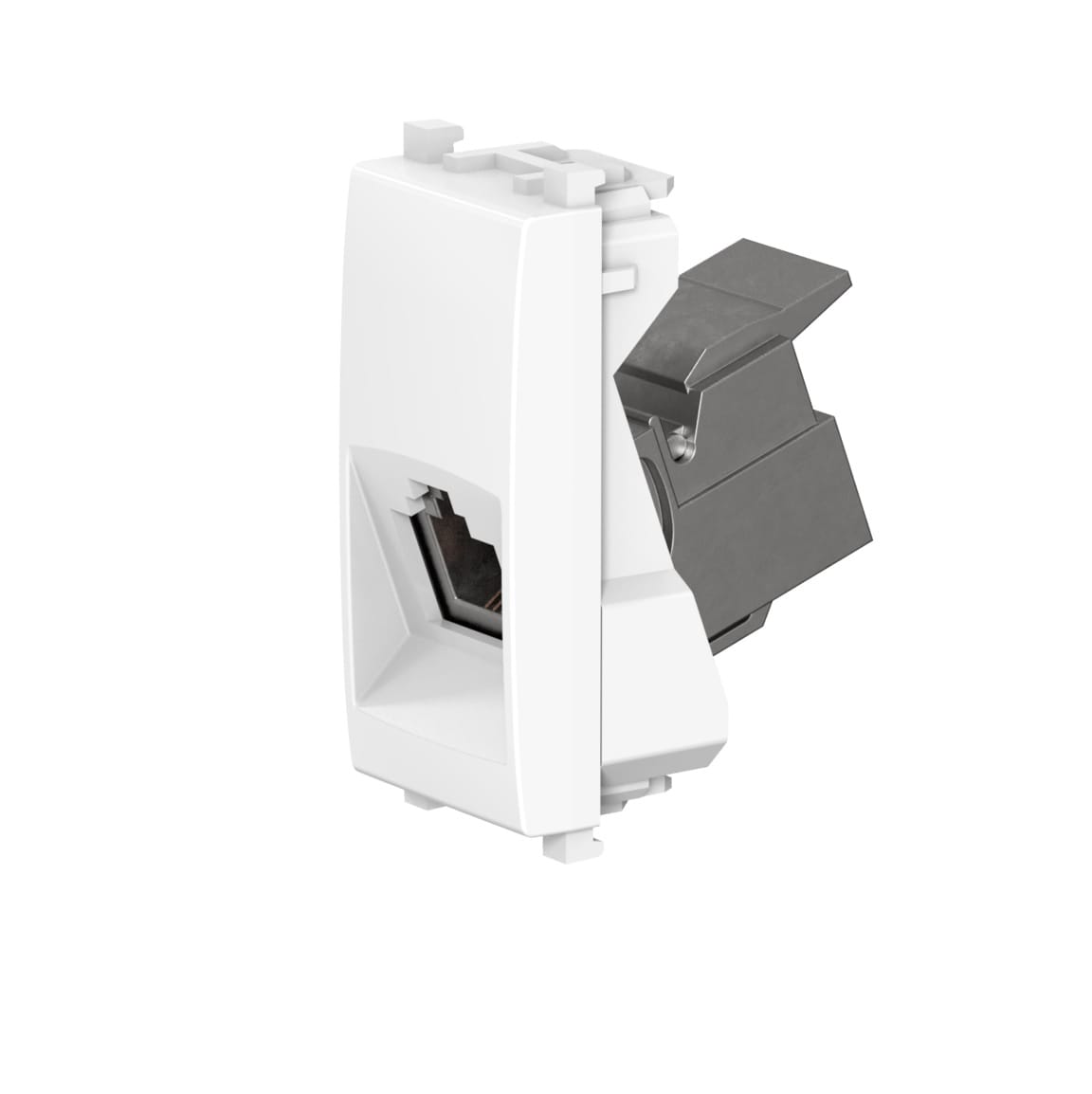 Розетка CADUCEUS ALING EXPERIENCE телефонная, с модулем Keystone RJ12 6P4C cat.3, модульная, для скрытой проводки, механизм