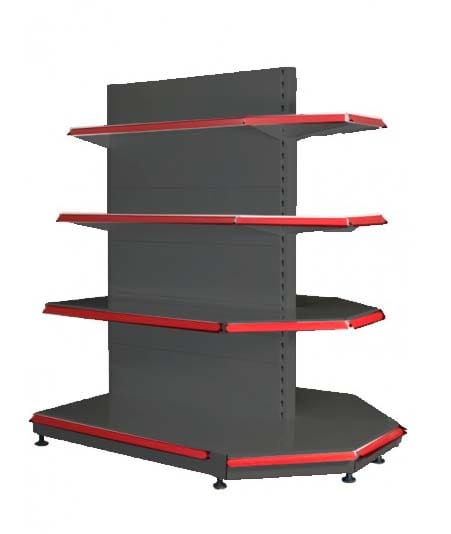 Торговые металлические стеллажи в сером цвете ГРАФИТ — фото 7