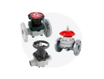 Клапаны мембранные полимерные со штурвалом, пневмоприводом, электроприводом